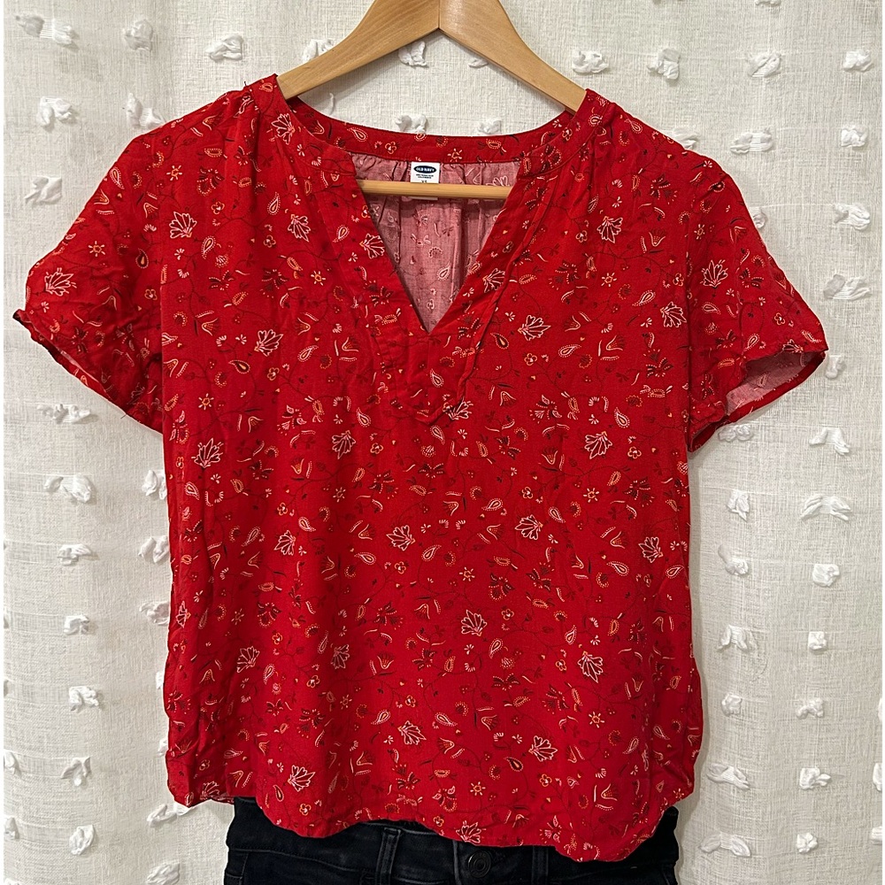 Red Paisley Blouse😍